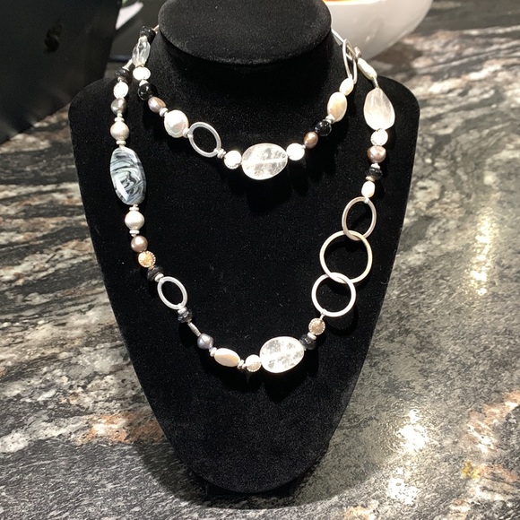 STELLA & DOT precious stone & metal necklace - Picture 4 of 9